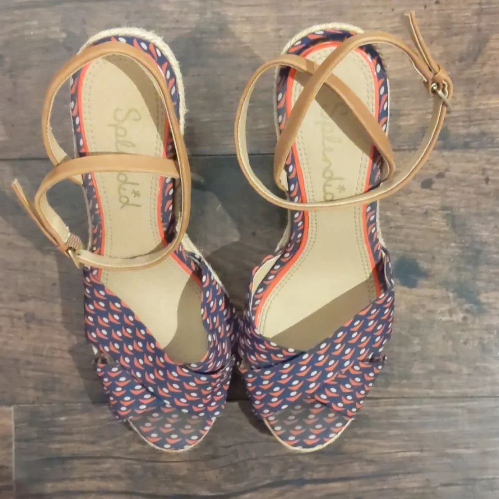 Splendid red white and blue fabric wedges